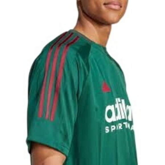Adidas Men's Poly Sport Jersey T-Shirt SS Crew Green Size Medium NEW WITH TAGS! - Picture 2 of 4